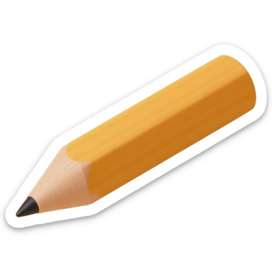 lifelike wooden pencil icon, skeuomorphism style, detailed wood texture, realistic, sharp tip sticker