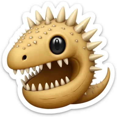 Sand worm from dune make the mouth a hole with long spiky teeth NO EYES and a body sticker