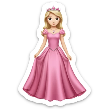 Full-length princess in a pink dress sticker