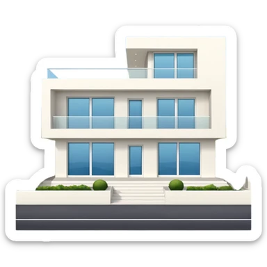 white 3 floor modern luxurious villa sticker