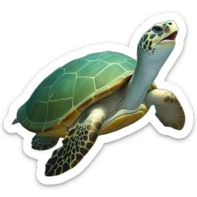 Dauphin sur tortue sticker