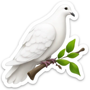 The dove of peace, which holds a green twig in its beak sticker
