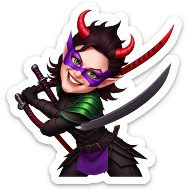 Demon-Horned Warrior sticker