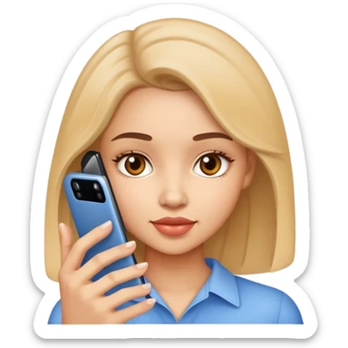 beautiful girl use’s phone sticker