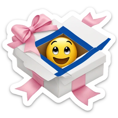 Israeli flag in a gift box with a pink bow on it  sticker
