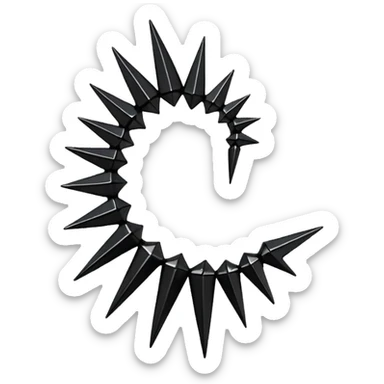 Spiky gothic metallic onyx ear cuffs ear climbers accessory  sticker