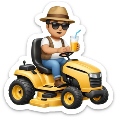 fatman-drinkin on ride on lawn mower sticker