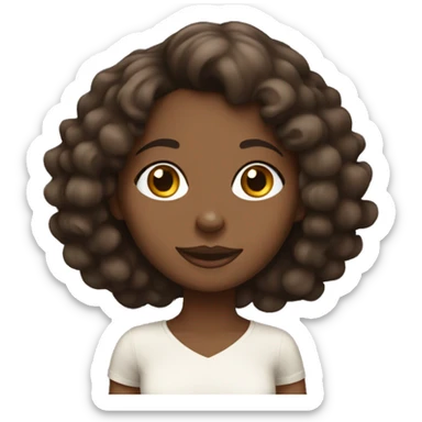 brunette black girl with a cream cockapoo sticker