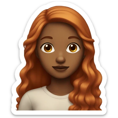 Light brown girl with long red hair and brown eyes sticker