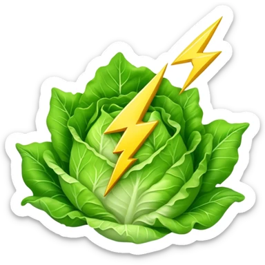 Lettuce with lightning bolt sticker