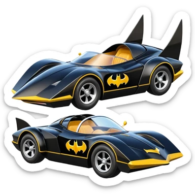 Hot wheels racing cartoons BatGirl’s 1972 stealth retro cat burglar sporty futuristic pursuit mobile cruiser car (reclined seating position) sticker