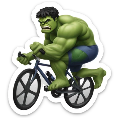 hulk cycling. hulk face in the focus sticker