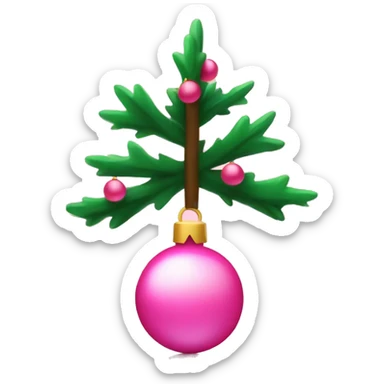 Kerstboom met licht roze kerstballen zonder gezicht sticker