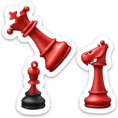 two queen chess pieces side by side one vibrant red and the other black sticker