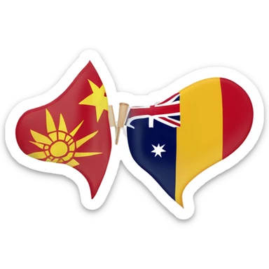 spainish and australian flag sticker