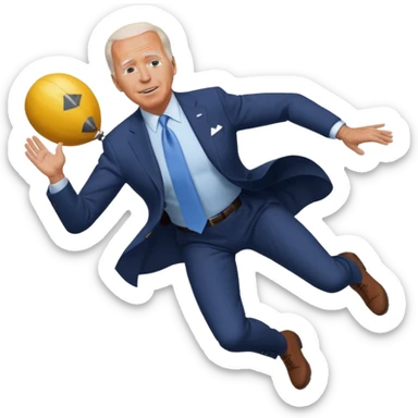 joe biden falling out a plane on the ground sticker