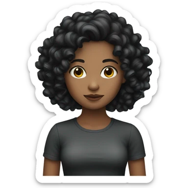 girl with dark curl  sticker