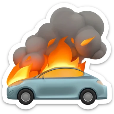 Car burning sticker