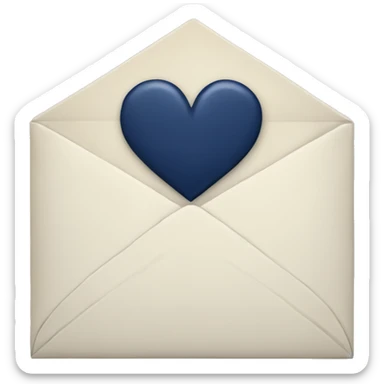 envelope with navy heart sticker
