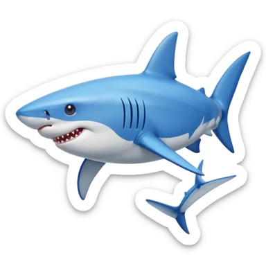 A shark with blue Nike shoes sticker