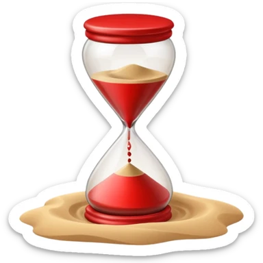 red hourglass sticker