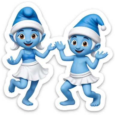 Smurf couples dance sticker