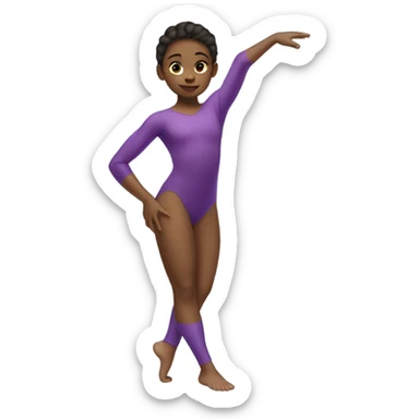Girl in outgrown gymnastic suit sticker