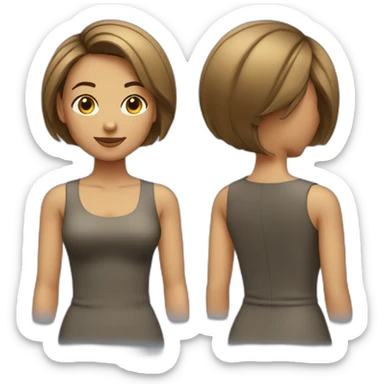 woman with bob haircut and sidecut sticker