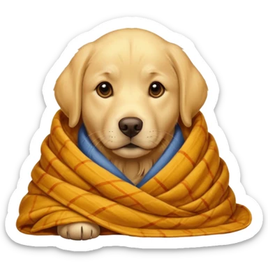Labrador in cozy autumn blanket sticker
