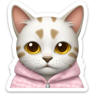 cat wearing pajamas  sticker