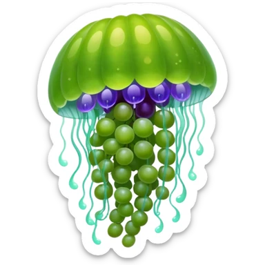 Grapes and gellifish sticker