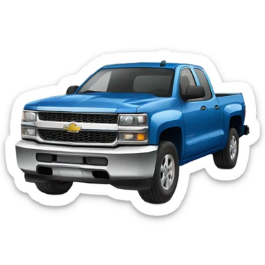 Blue Crew cab Chevrolet pickup truck sticker