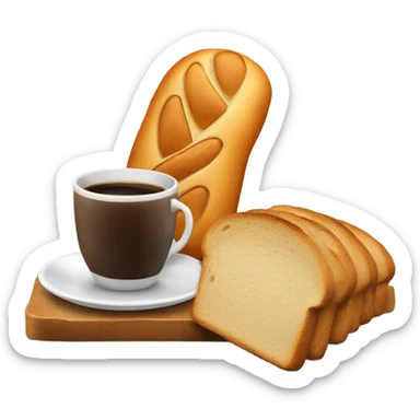 coffee with bread sticker