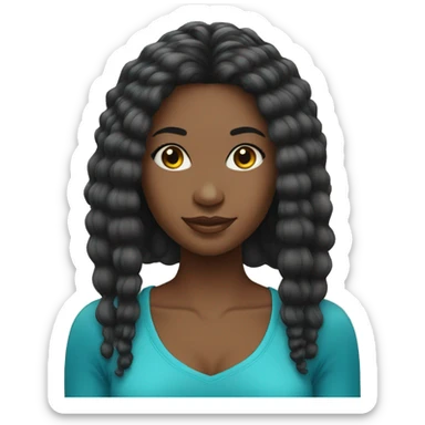 afro brazilian straight hair girl sticker