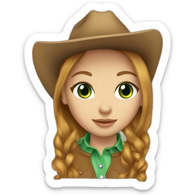 Lightbrown-hair-green-eyes-cowgirl sticker