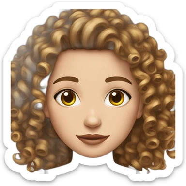 Fade taper curly hair ana white face  sticker