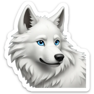 White and black wolf with blue eyes sticker