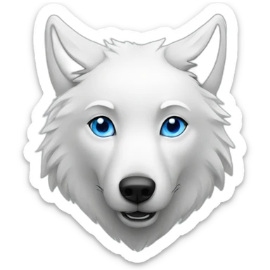 white wolf with blue eyes sticker