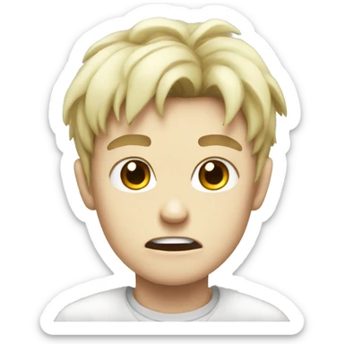 angry white boy anime sticker