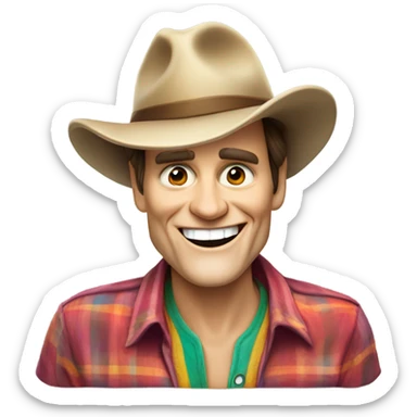 jim carrey face at the beach shirt and hat tour guide look sticker