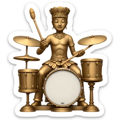 statue playing drums sticker