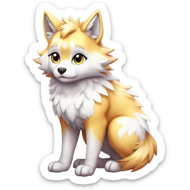 Colorful Shiny Fionbri-Falvie-sparkle-wolf-sona with markings full body sticker