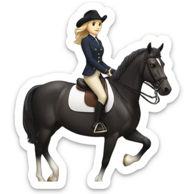 femme equitation sticker