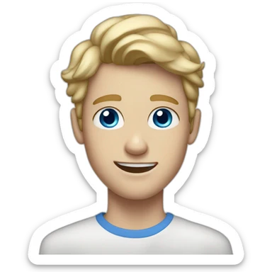 Dirty Blonde boy with freckes and blue eyes, in his teens sticker