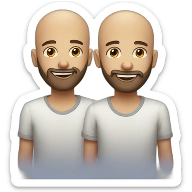 Identical twins balded and bearded celebrating birthday  sticker