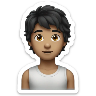kid with blue eyes and black hair sticker