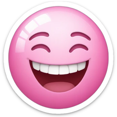 una bombilla rosa sonriendo sticker