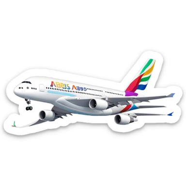 Airbus A380 - Airbus (Model Year: 2021) (Iconic colour: White with colorful tail) sticker