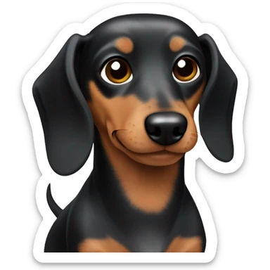 asian, male, black spiky hair dachshund as a pet sticker