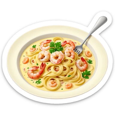 traditional italian carbonara with shrimp sticker
